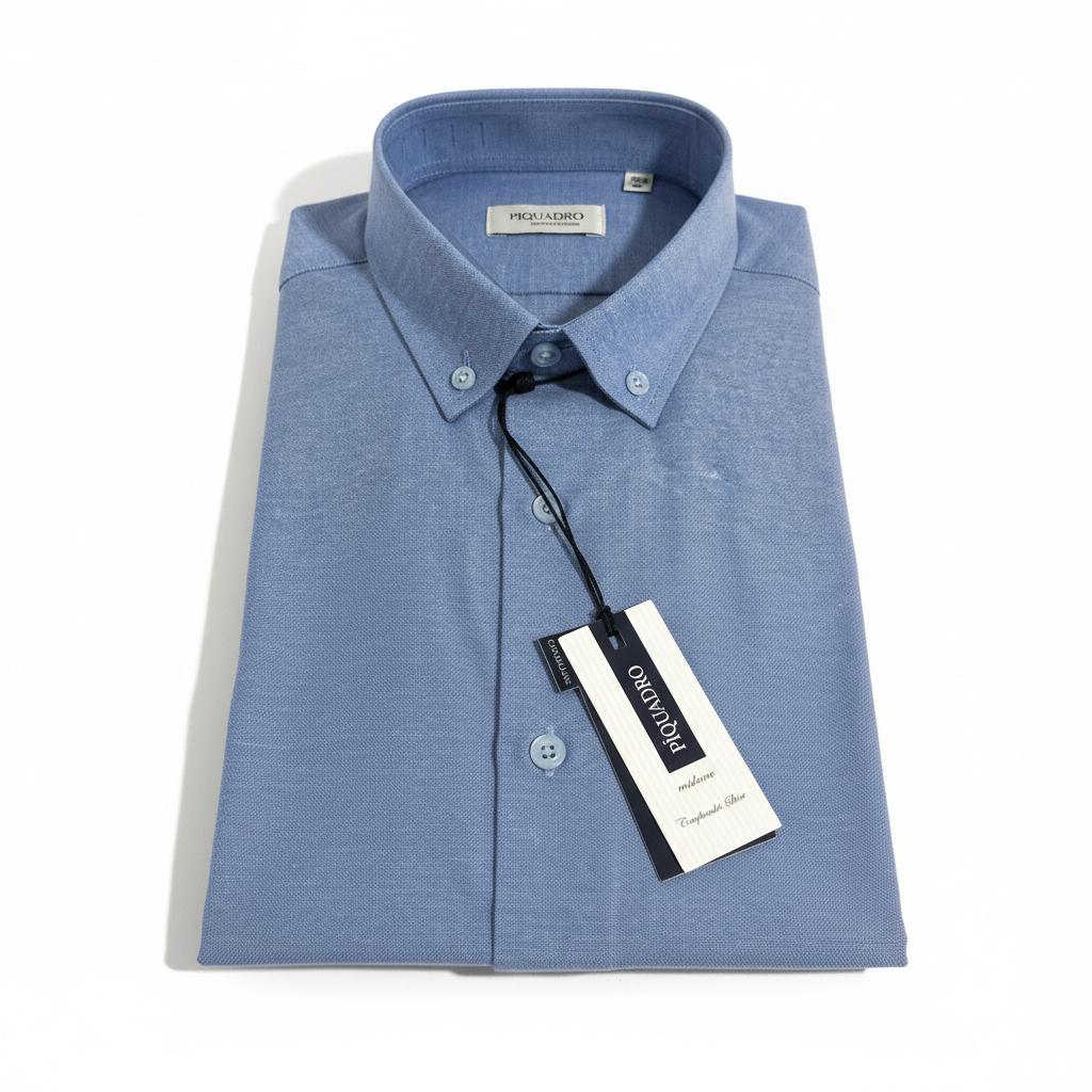 Chemise bleue fond blanc