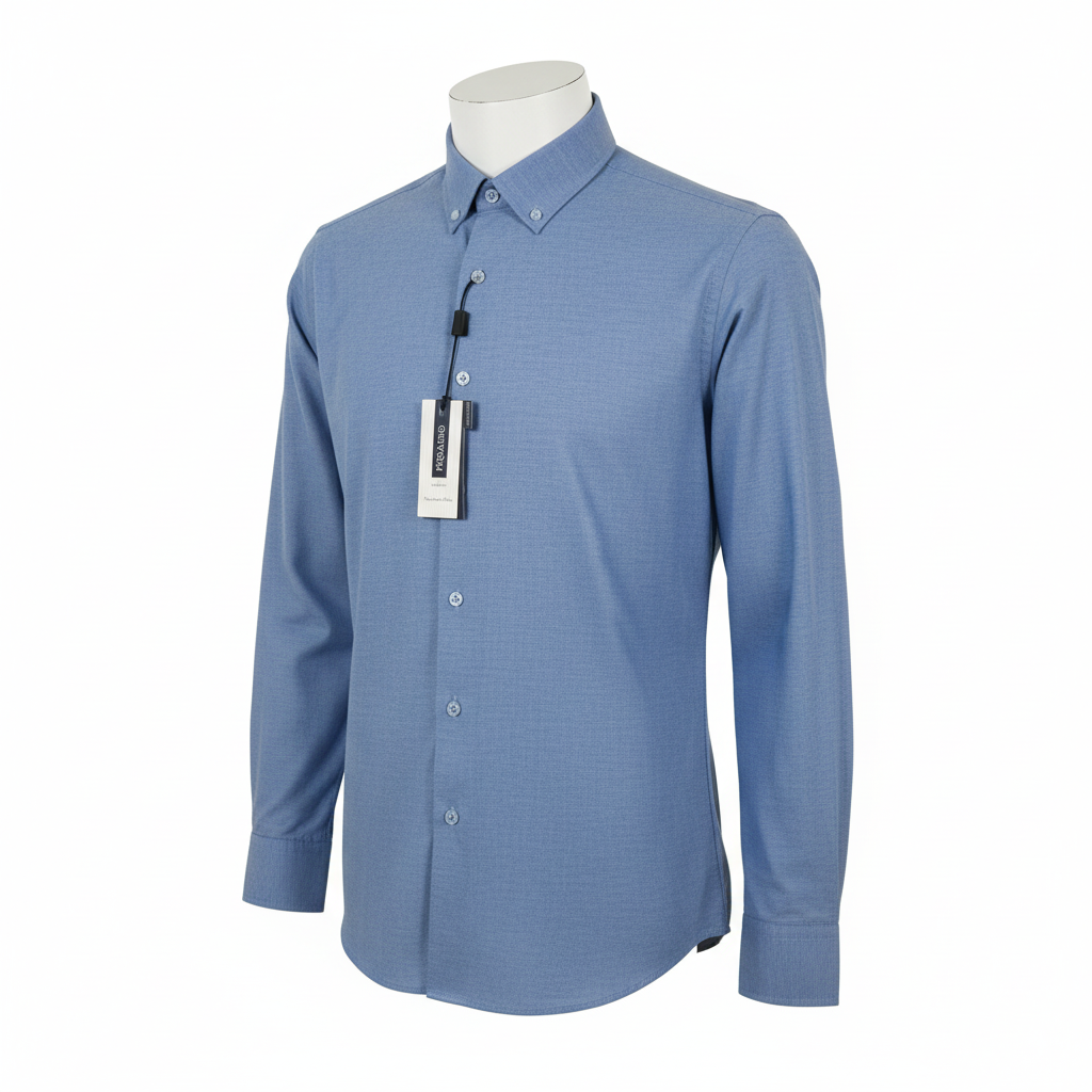 Chemise bleue trois-quarts