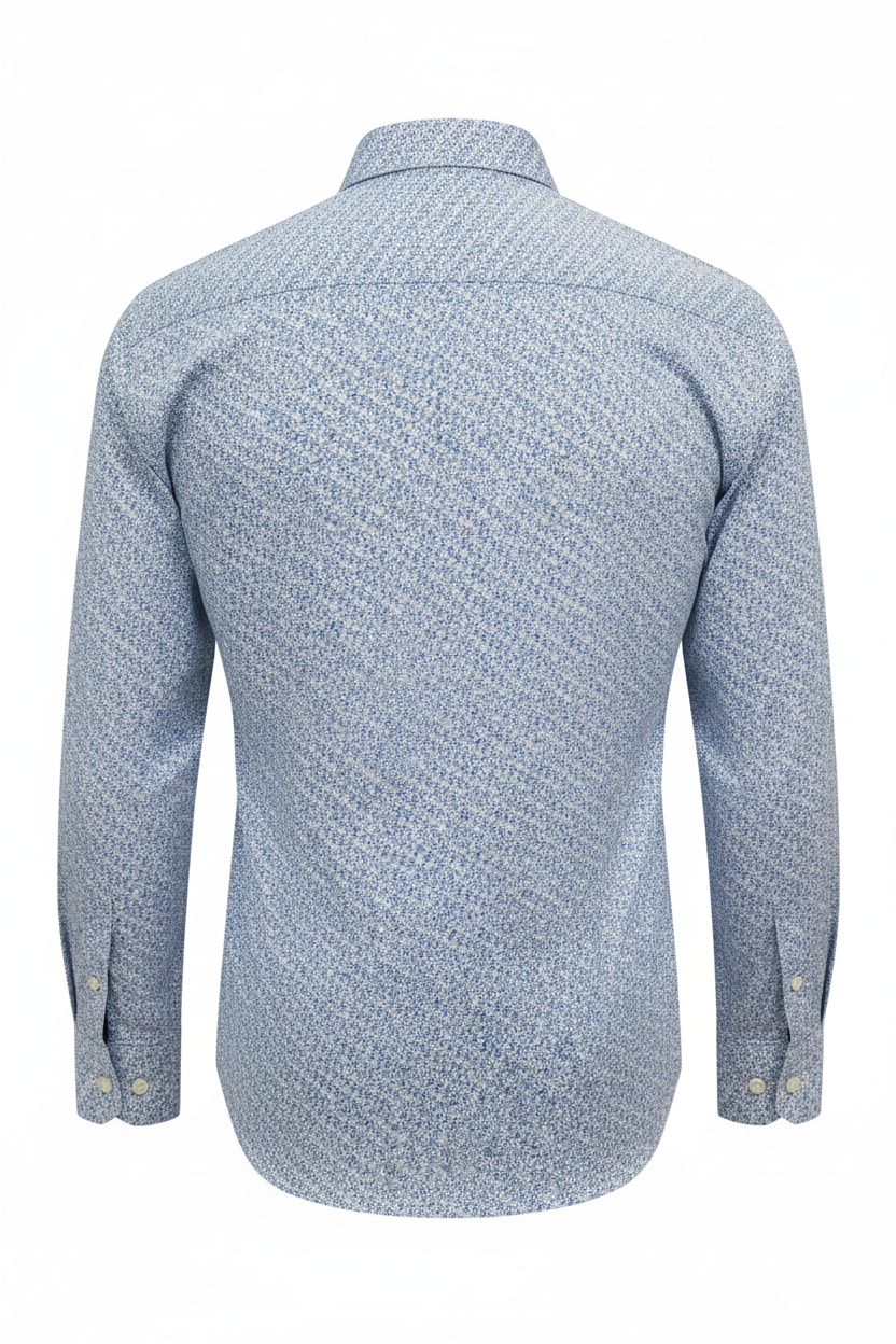 Chemise bleue vue de dos