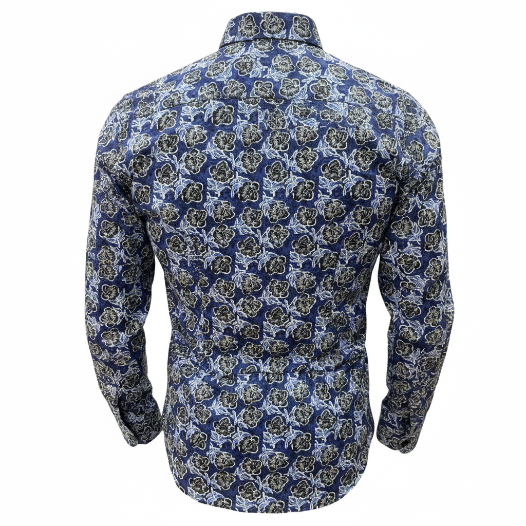 Chemise bleue vue de dos