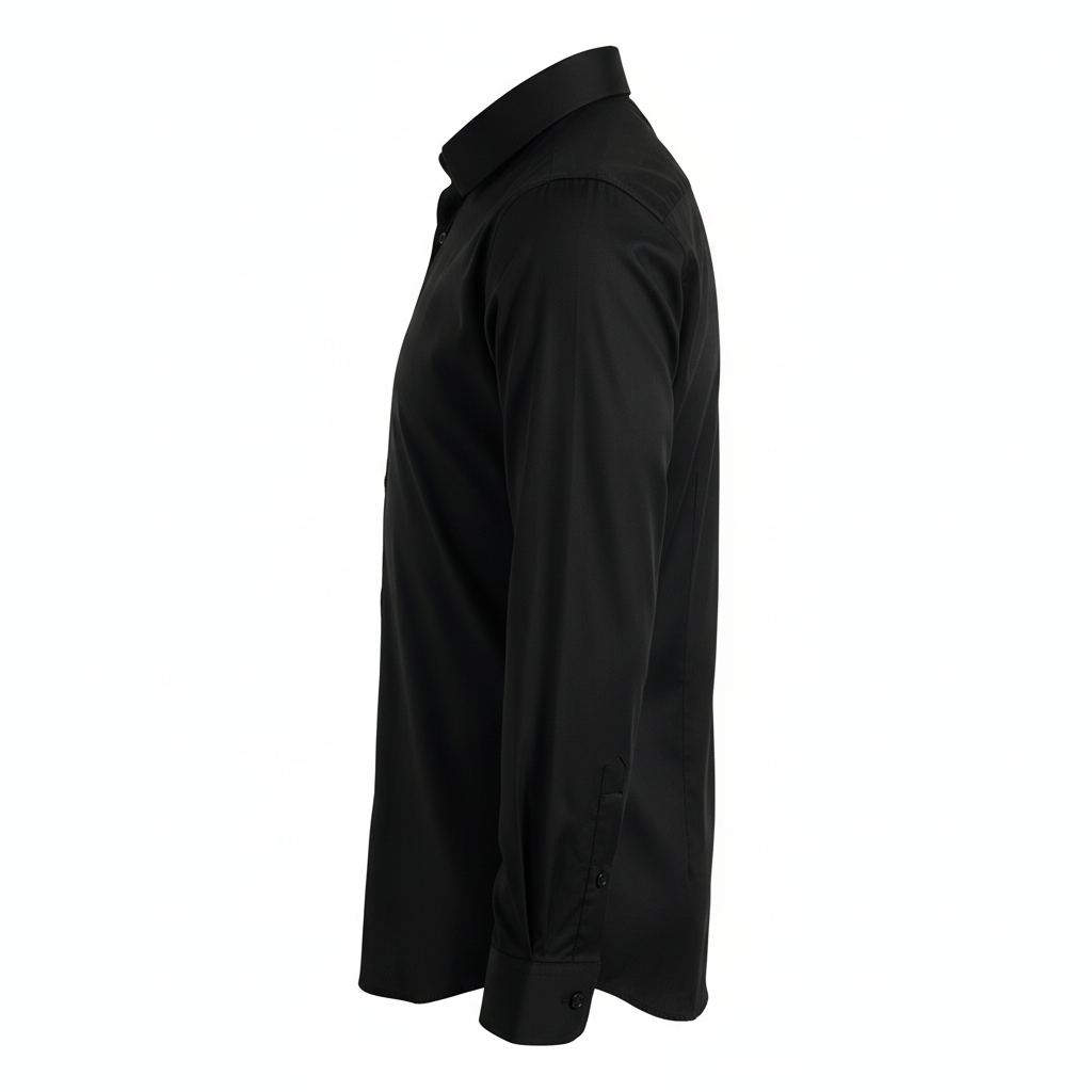 Chemise noire vue de profil