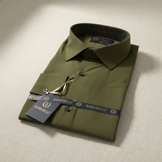 Chemise olive fond lin