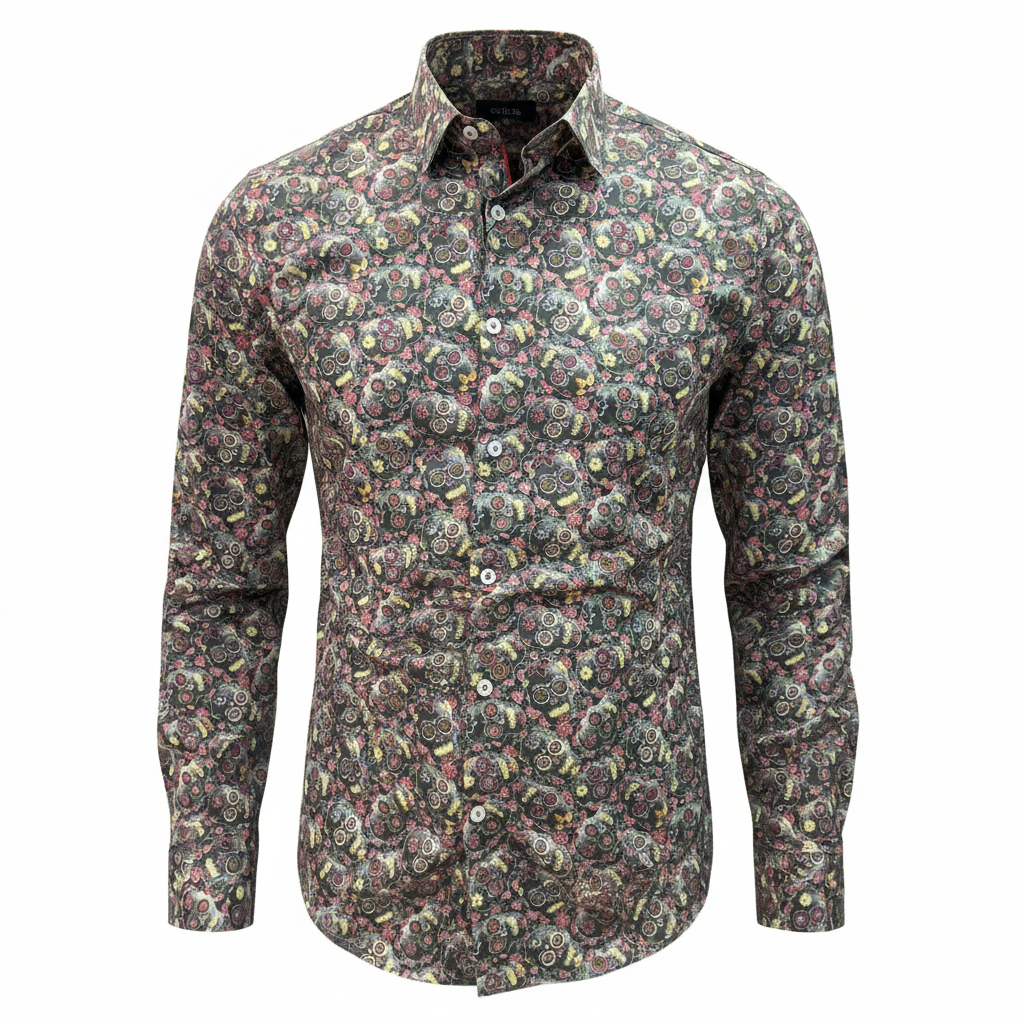Chemise paisley grise vue de face