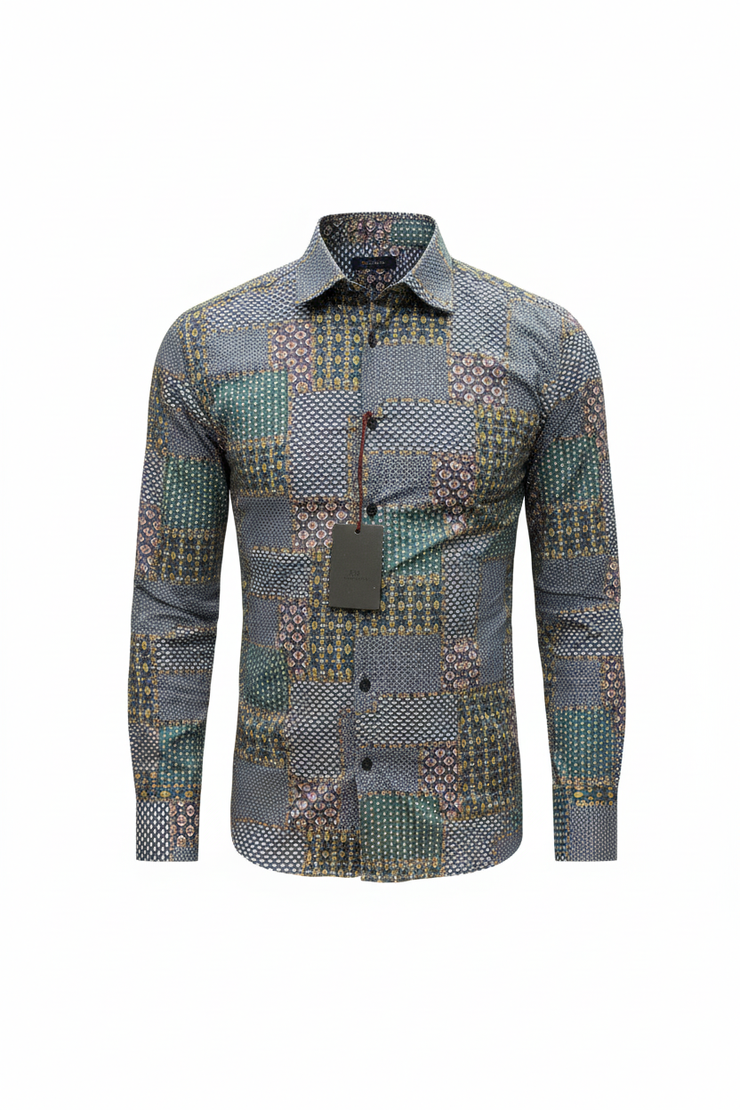 Chemise patchwork vue de face