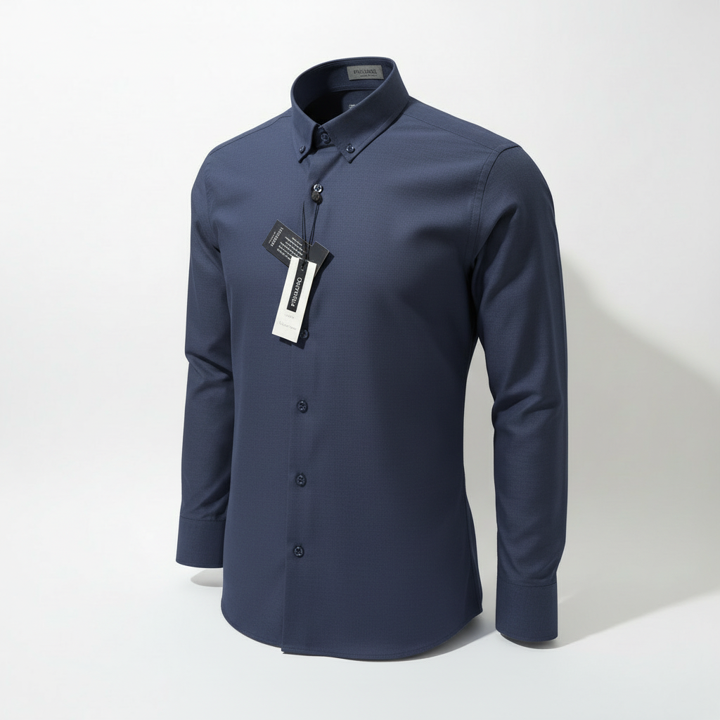 Chemise Piquadro bleu marine angle trois-quarts
