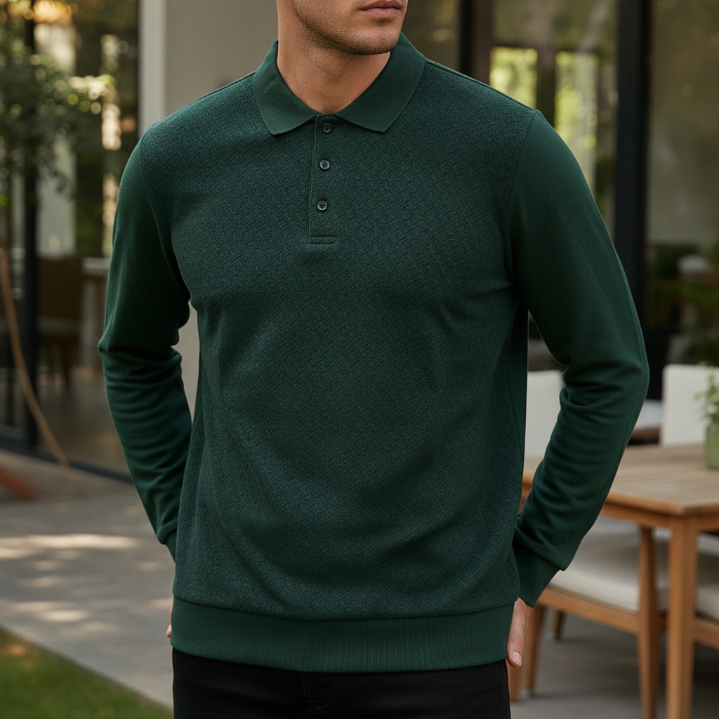 Contraste texture torse et manches lisses