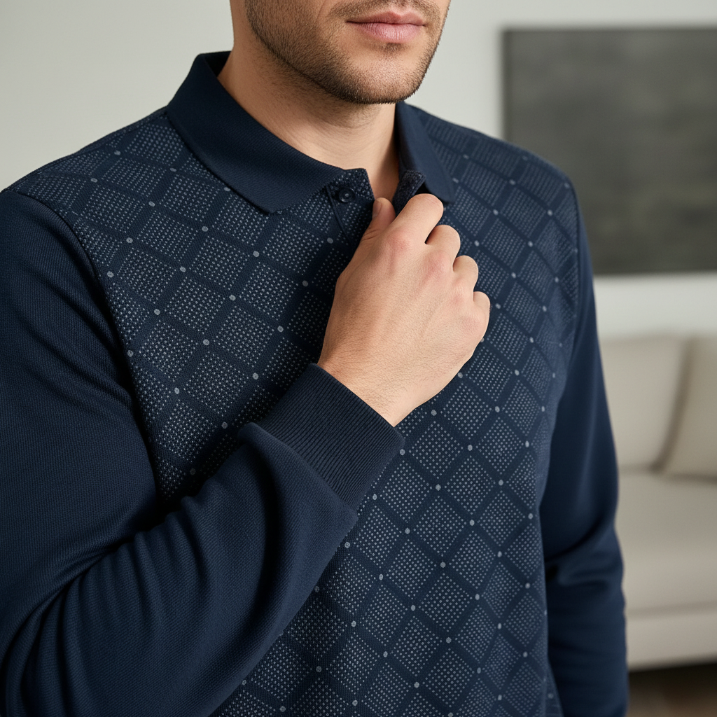 Détail motif jacquard ton sur ton