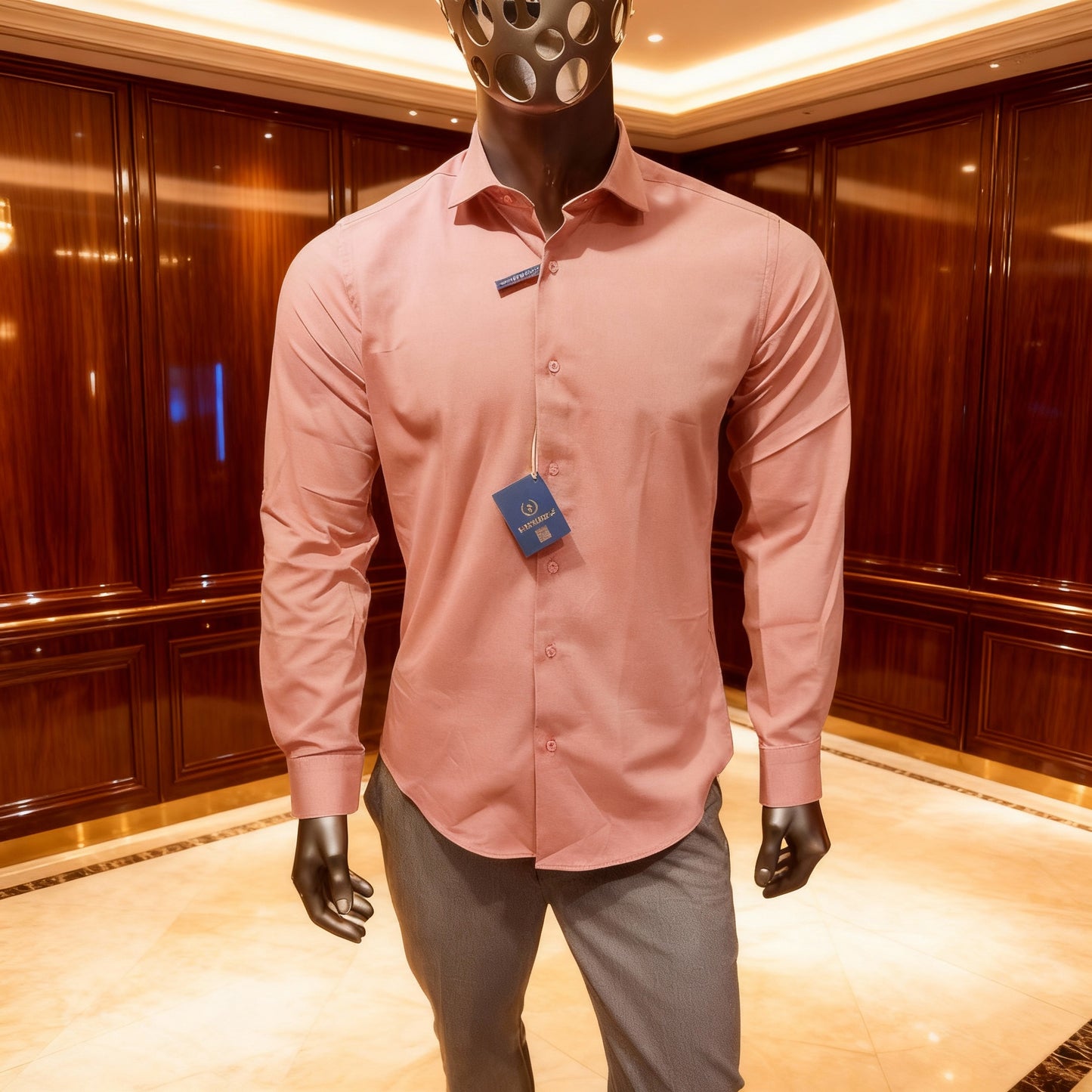 Chemise BARRICHELLO 100% COTON Crevette