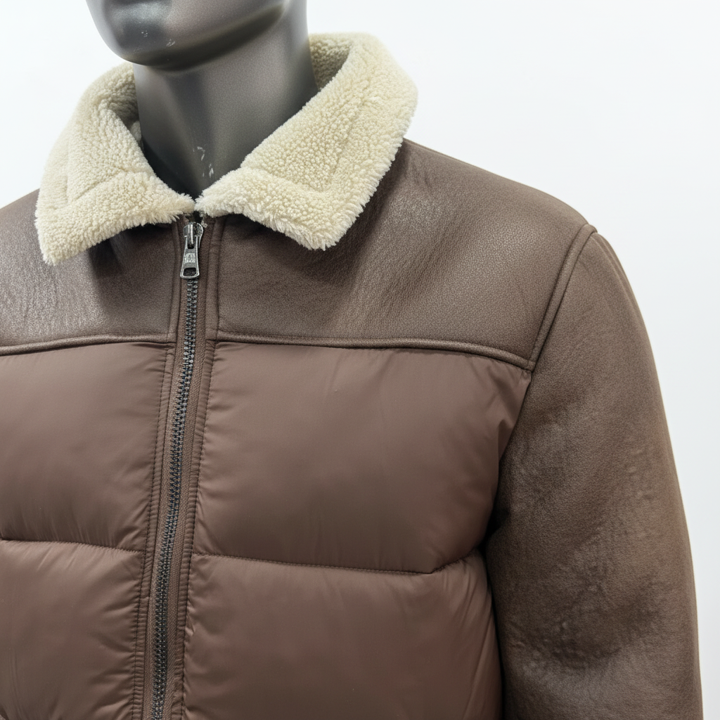 Doudoune sherpa marron - Détail