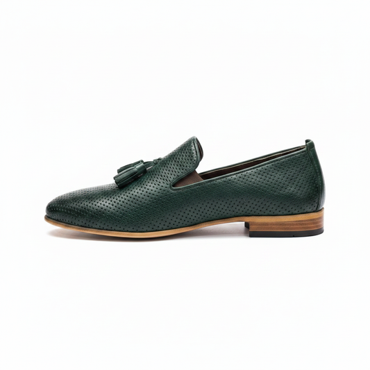 Green Perforated Loafer Side