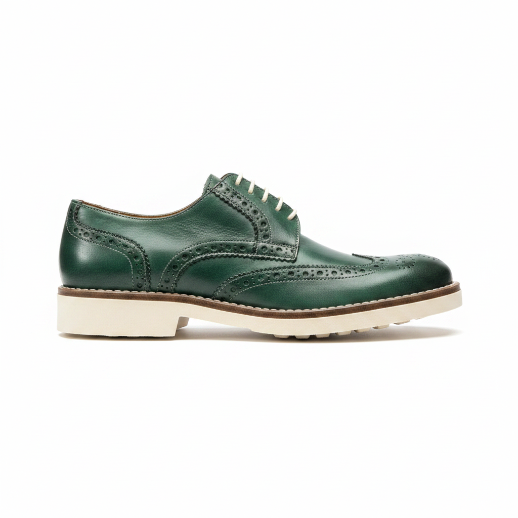 Green Wingtip Brogue Side
