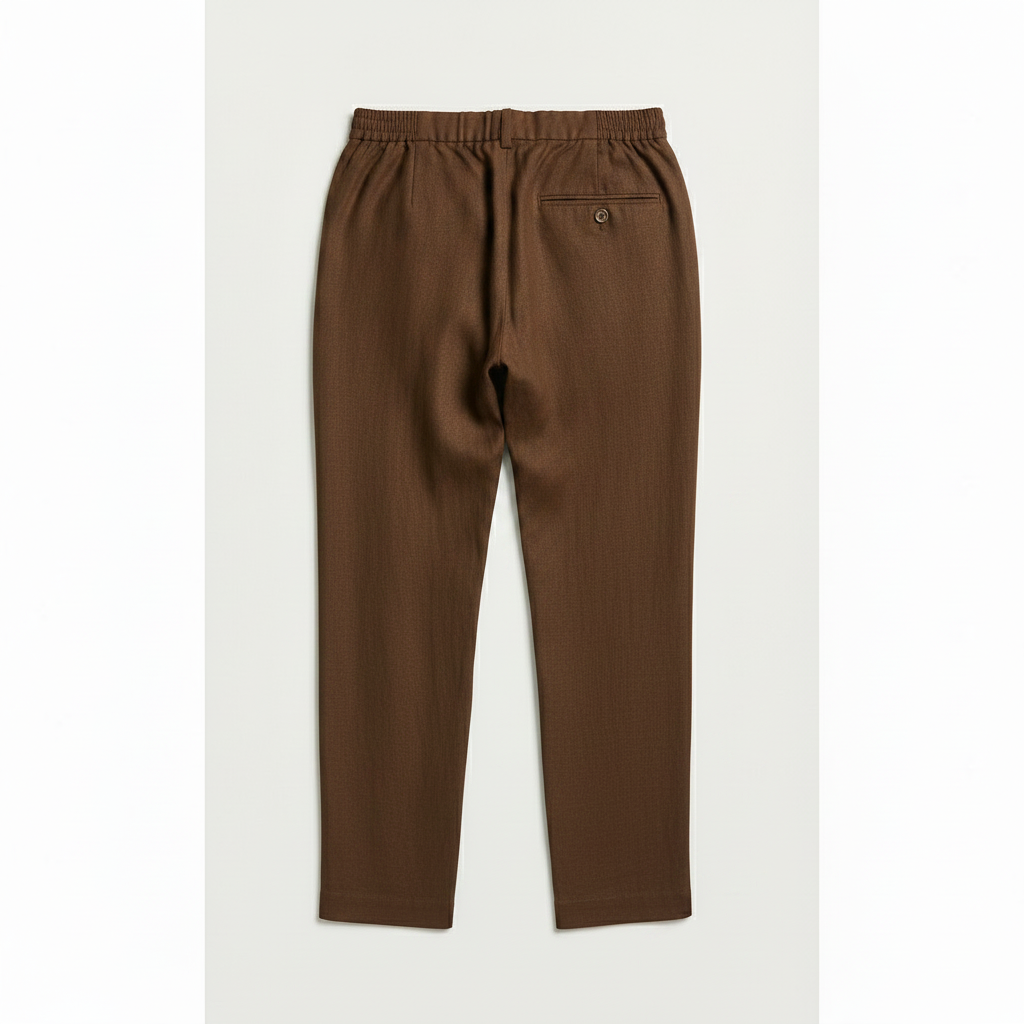 Linen Pants Coffee Brown Back