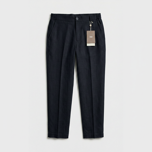 Midnight Blue Linen Pants Flat