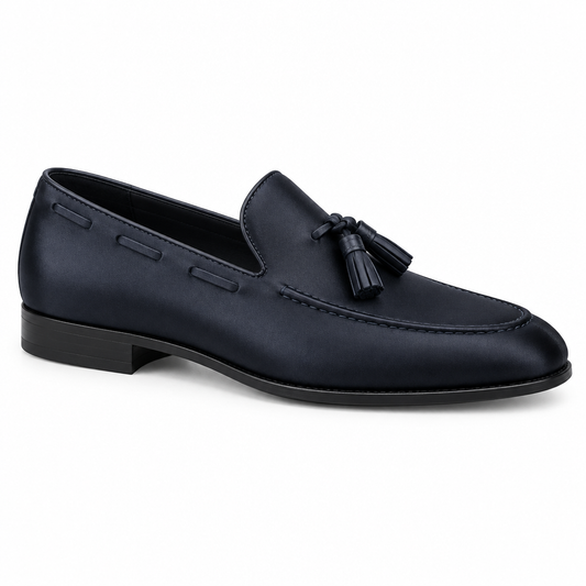 Mocassin à pompons, vue de profil