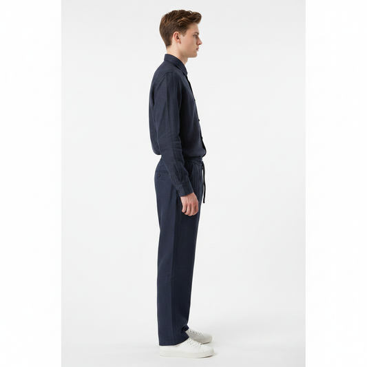 Navy lin profil sneakers