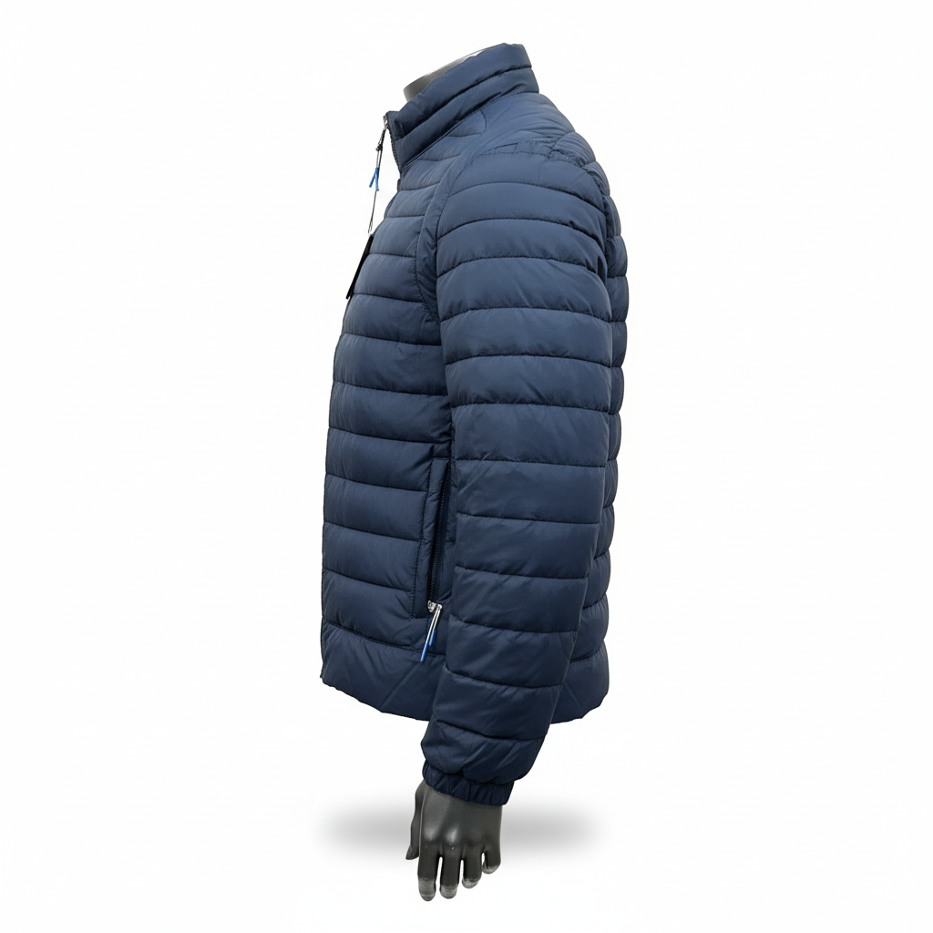 Photo e-commerce carrée - Doudoune bleu marine vue de profil