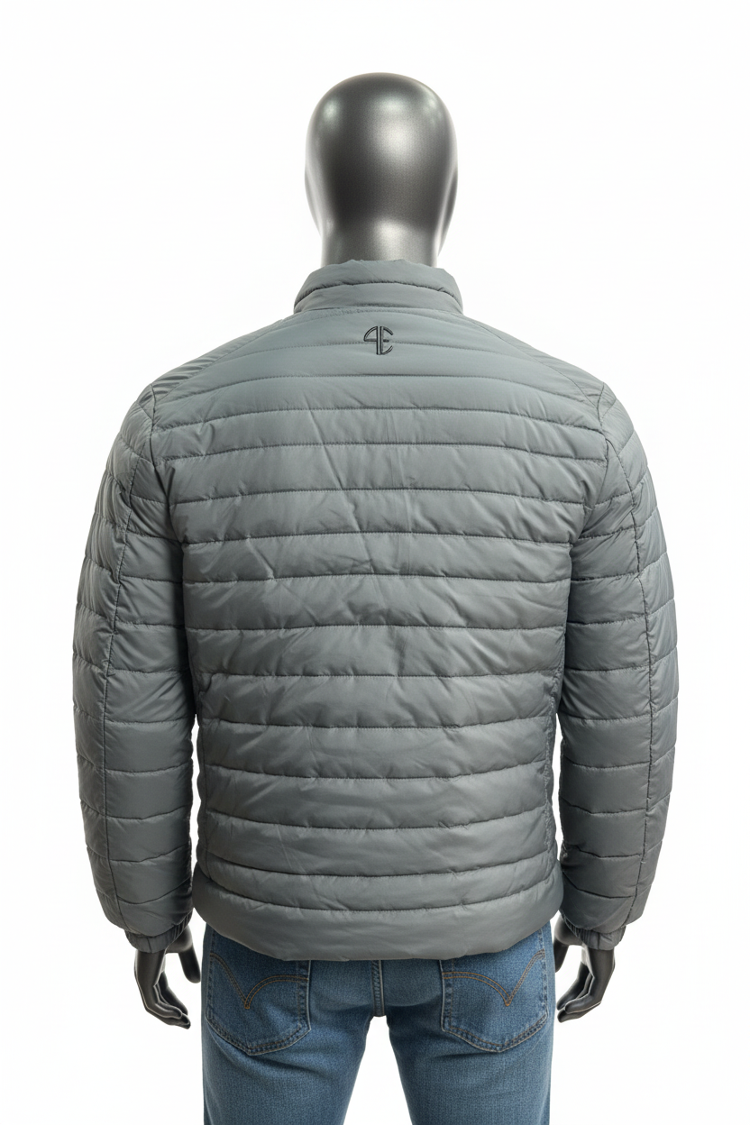 Photo e-commerce - Doudoune grise vue arrière
