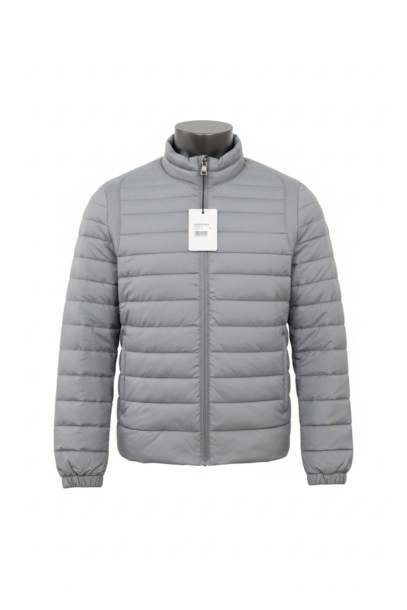 Photo e-commerce - Doudoune grise vue de face