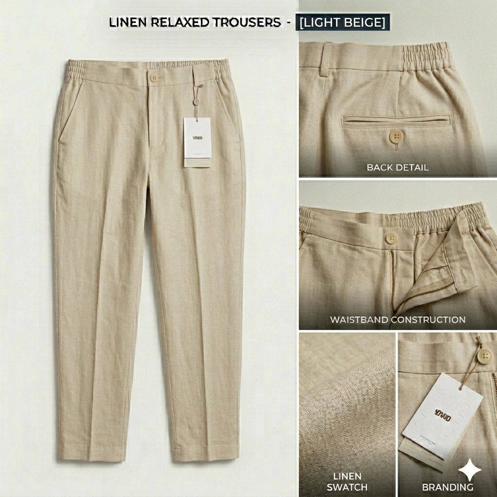 Pantalon Lin Beige Light Y.TWO: marque déposée en Italie