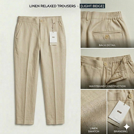 Pantalon Lin Beige Light Y.TWO: marque déposée en Italie