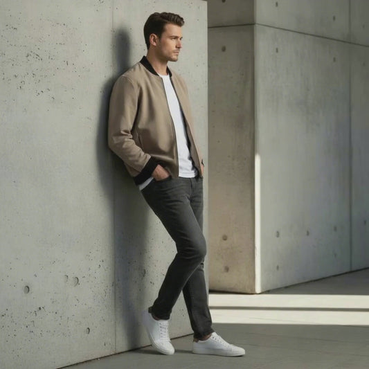 Spring Blouson léger zippé - Marron - Matière déperlante (imperméable)