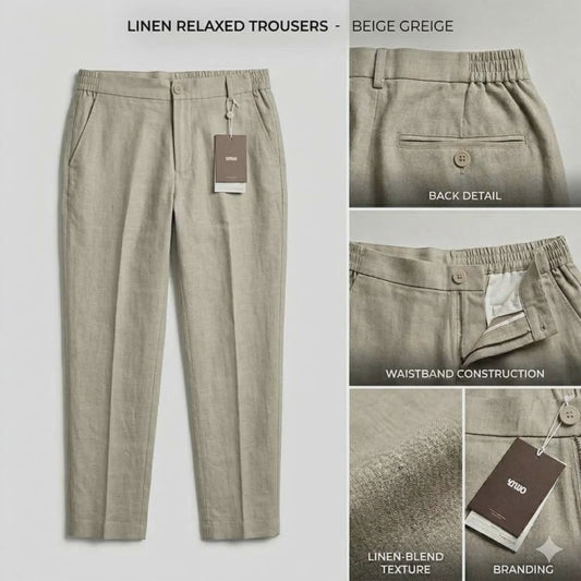 Pantalon Lin Beige Greice Y.TWO: marque déposée en Italie