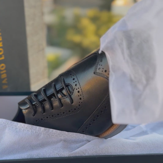 Fabio Lorenzi Réf: Y280-001 Noir Chaussure Cuir Semelle polyuréthane