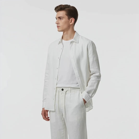 Ensemble en lin Blanc Y.TWO : marque déposée en Italie