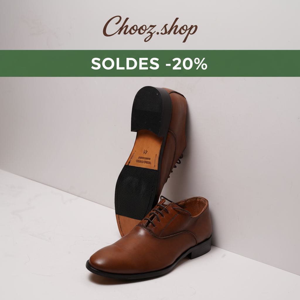 Publicité SOLDES -20% Derby Marron