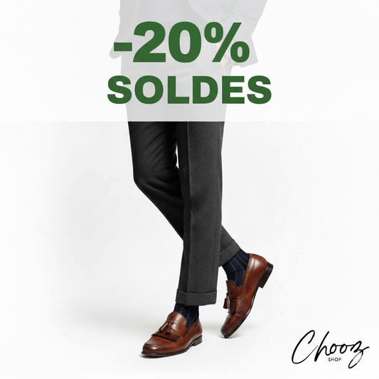 Publicité SOLDES -20% Mocassins