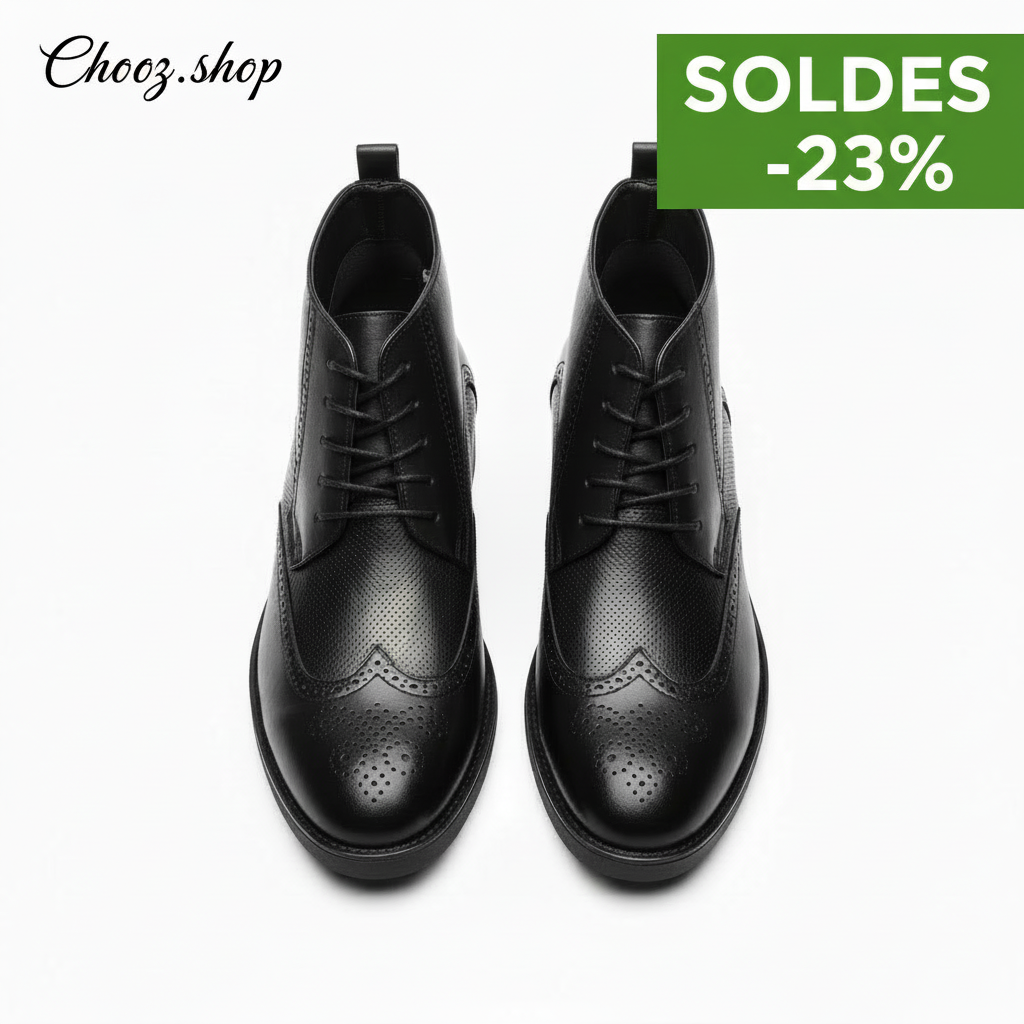 Publicité Soldes Bottines Brogue Noires