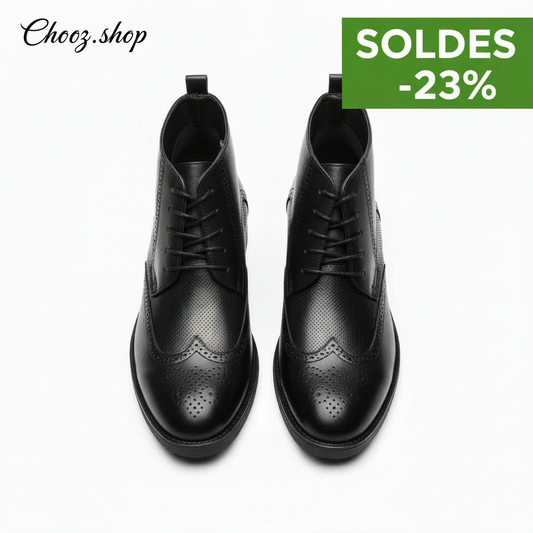 Publicité Soldes Bottines Brogue Noires