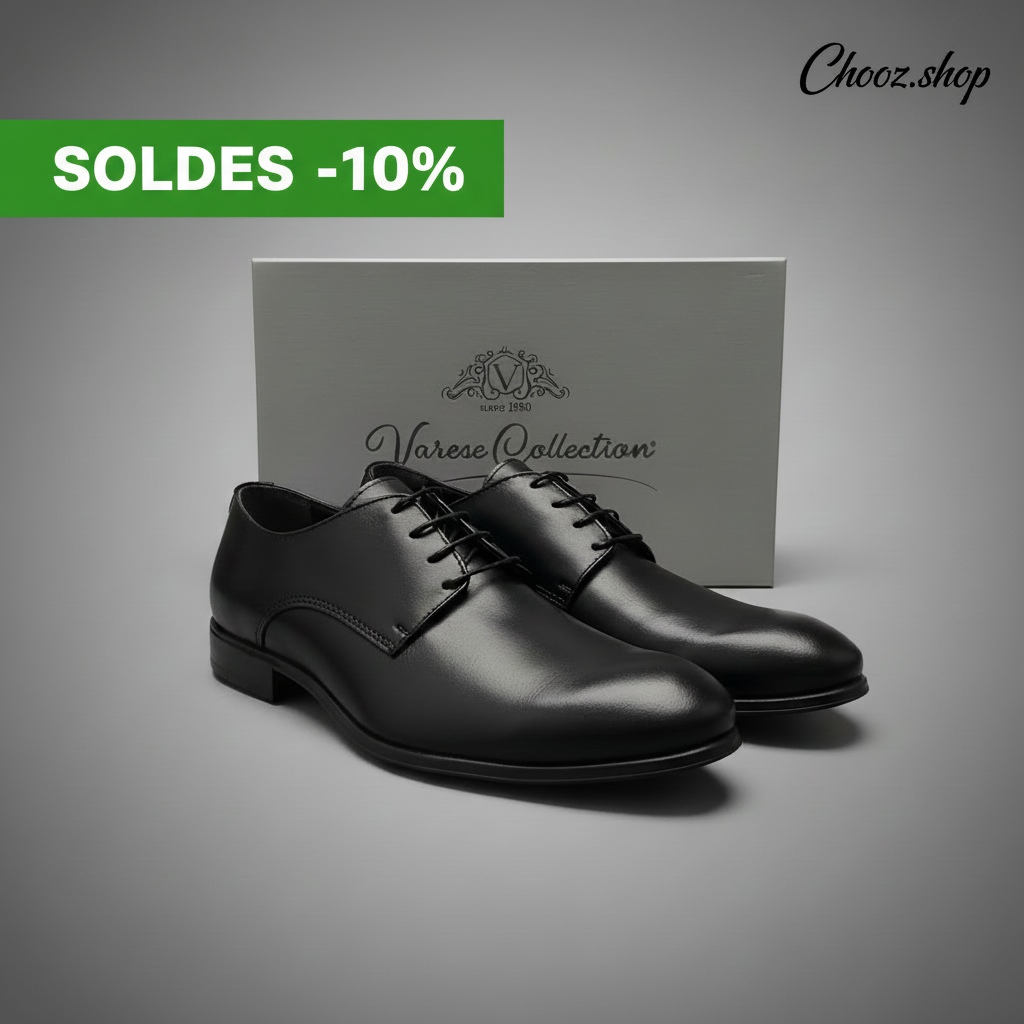 Publicité Soldes Chaussures Derby Noires