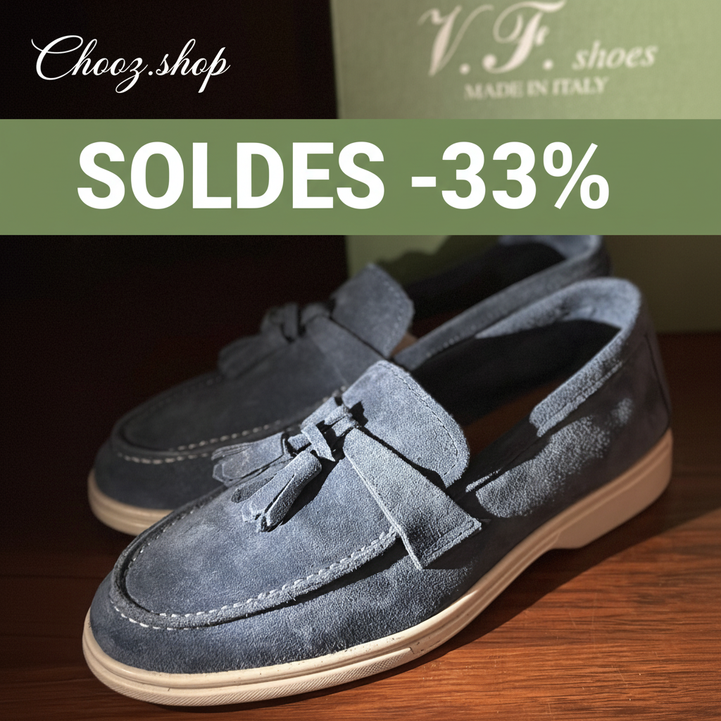 Publicité Soldes Mocassins Gris