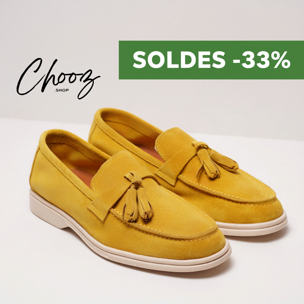 Publicité Soldes Mocassins Jaunes