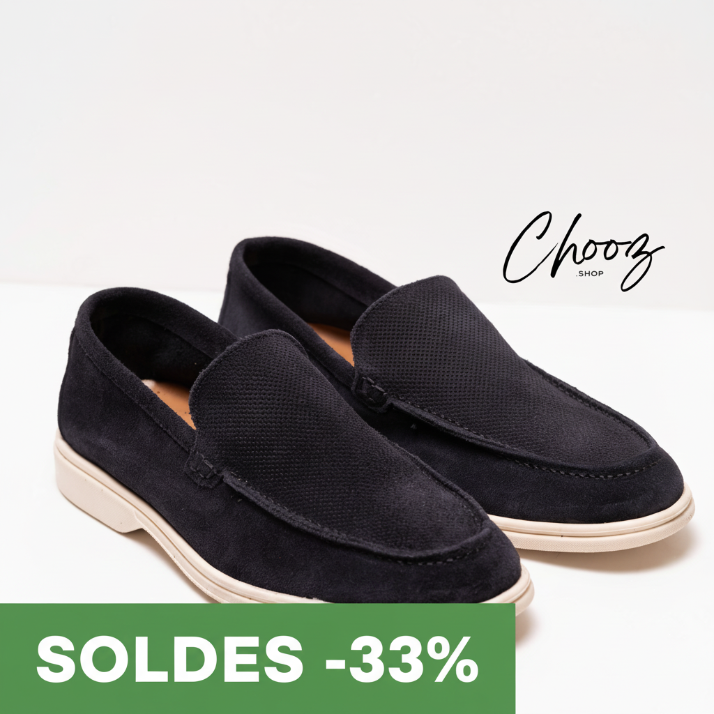 Publicité Soldes Mocassins Noirs Texturés