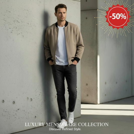 Publicité veste beige -50%