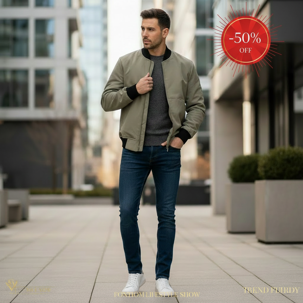Publicité veste kaki -50%