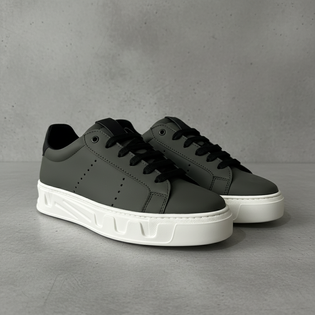 Sneakers fond béton gris