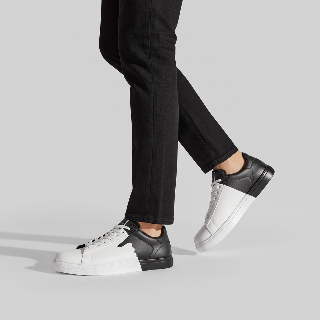 Sneakers portées carré