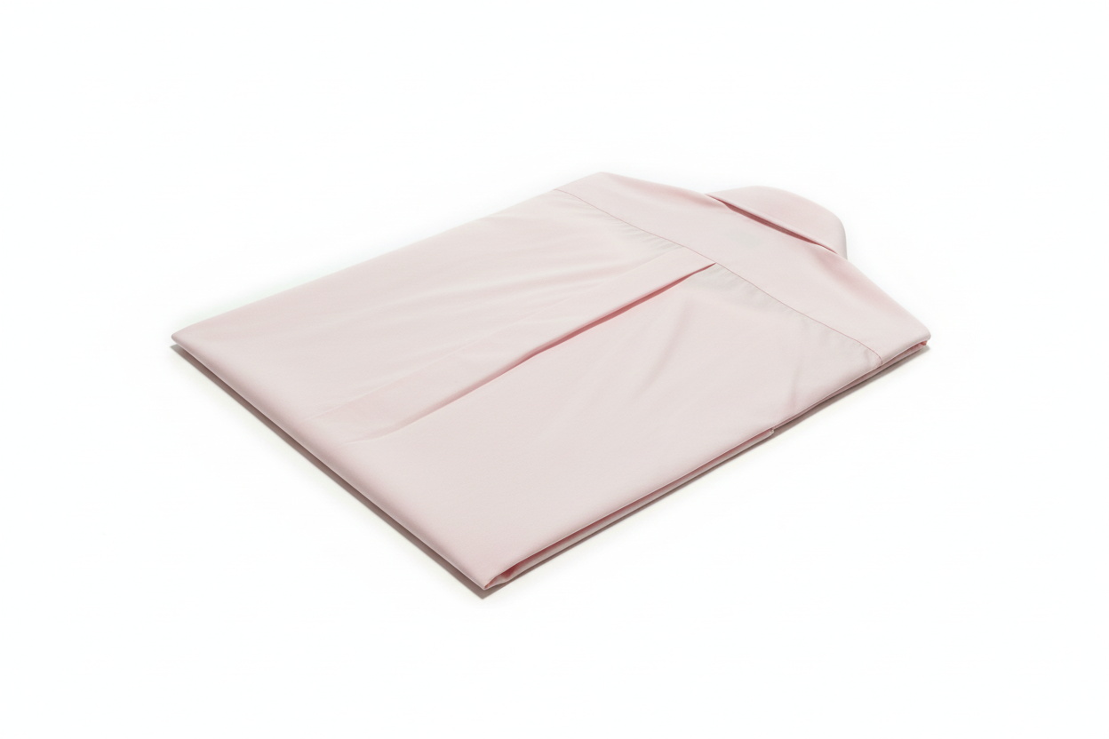 Vue dos chemise rose pliée