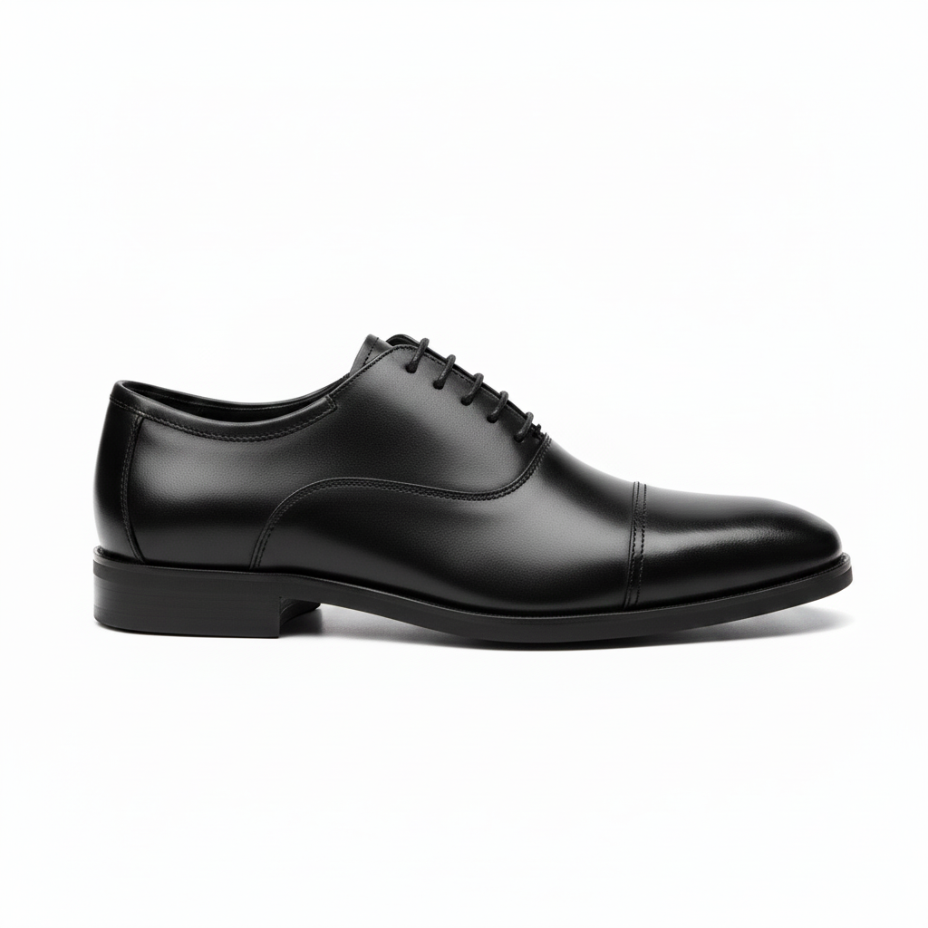 Vue profil - Oxford Cap-toe noir Fabio Lorenzi